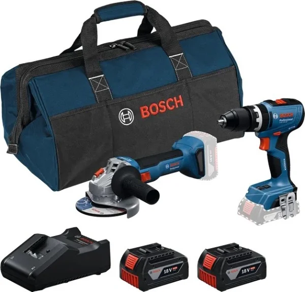 Kit smerigliatrice e trapano avvitatore 18 V con batterie, caricabatterie e borsone - 0615A5008Z