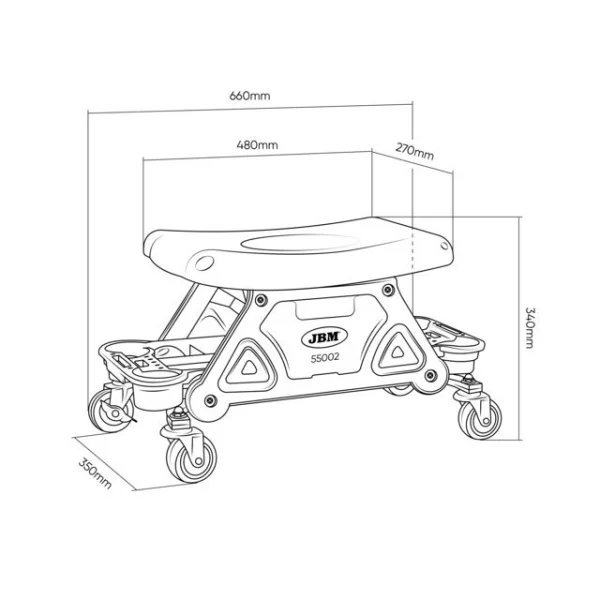 Jbm sgabello con vassoi estraibili per utensili 55002 - dettaglio 7