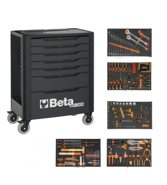 Beta Cassettiera mobile porta attrezzi 7 cassetti con assortimento 288 Pz. 3900 RSC39/7-A VI cod. 039000707 - 039000707