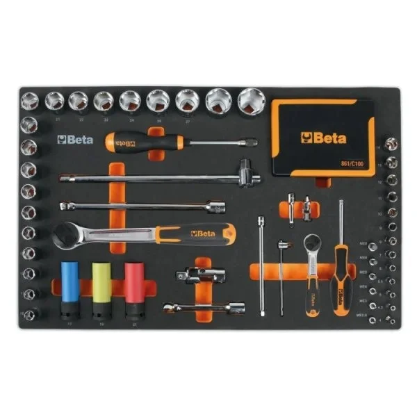 Beta cassettiera mobile porta attrezzi 7 cassetti con assortimento 285 pz. 3900 rsc39/7-o va 039000711 - dettaglio 4