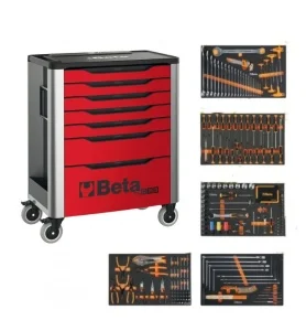 Beta Cassettiera mobile porta attrezzi 7 cassetti con assortimento 285 Pz. 3900 RSC39/7-R VA cod. 039000713 - 039000713