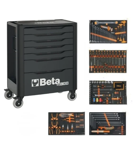 Beta Cassettiera mobile porta attrezzi 7 cassetti con assortimento 285 Pz. 3900 RSC39/7-A VA cod. 039000717 - 039000717